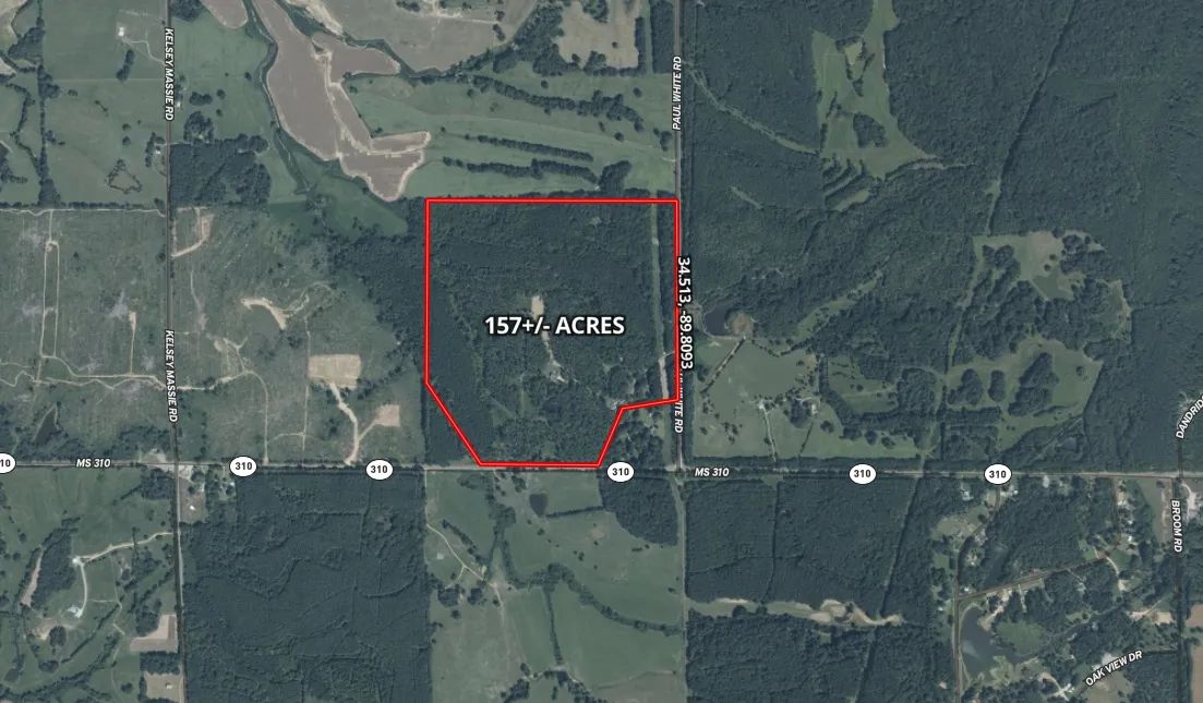 157 Acres with a Home in Panola County at 333 Paul White Road in Como, MS